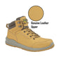 Mens Genuine Nubuck Leather Honey Safety Boots Steel Toe Padded Ankle Collar Work Boots