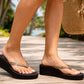 Womens Wedge Flip Flops Ladies Slip On Toe Post Platform Sandals Summer Fashion Wedge Heel Thong Strap Slides