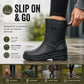 Womens Short Wellies Ladies Mid Calf Waterproof Wellington Boots Garden Walking Outdoor Mud Snow Rain Boots