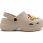 Girls Lightweight Clogs Kids Platform Sole Adjustable Strap Chunky EVA Beach Sandals Water Shoes Leisure Pool Slides