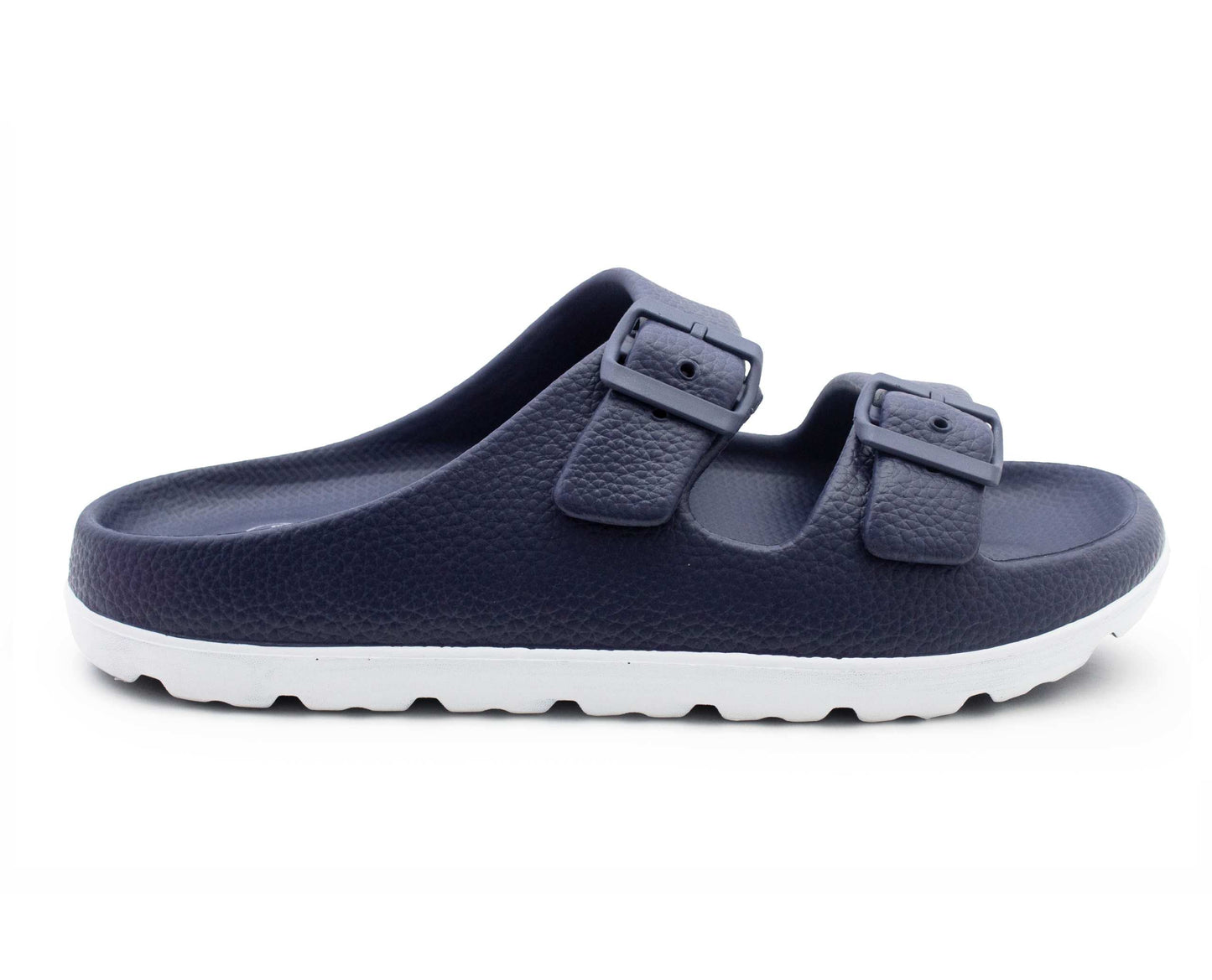 Mens Slide Sandals Lightweight EVA Backless Slip On Adjustable Buckle Straps Pool Sliders Beach Flip Flops Mule Sandals