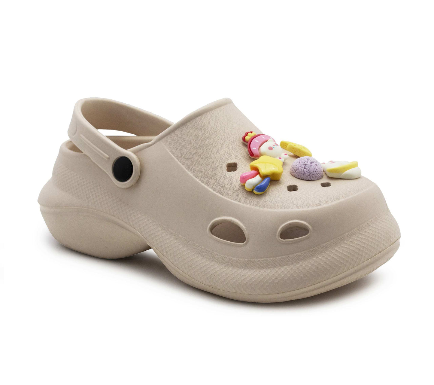 Girls Lightweight Clogs Kids Platform Sole Adjustable Strap Chunky EVA Beach Sandals Water Shoes Leisure Pool Slides