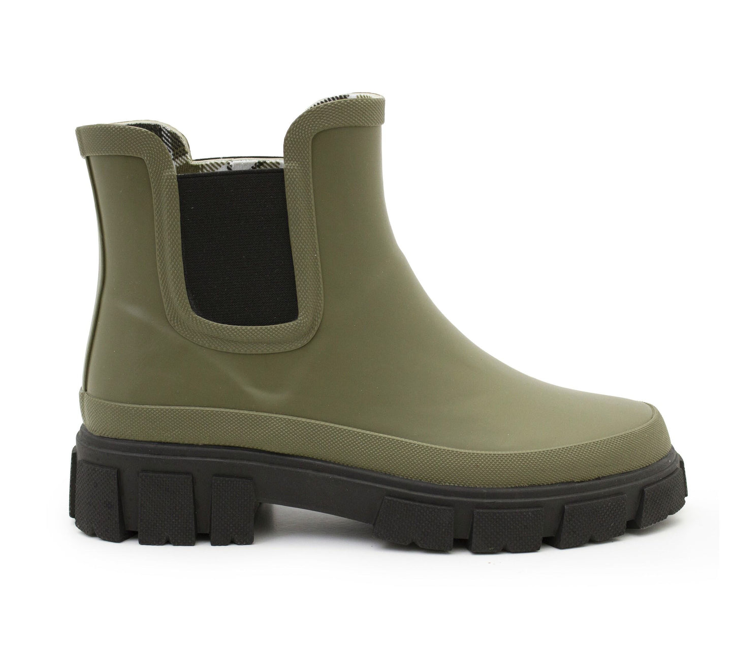 Womens Waterproof Wellies Platform Ankle Boots Chunky Sole Wellingtons Ladies Slip On Short Fashion Wellie Chelsea Rain Boots