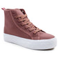 Womens Platform High Top Trainers Canvas Lace Up Sneakers Ladies Chunky Sole Casual Fashion Pumps