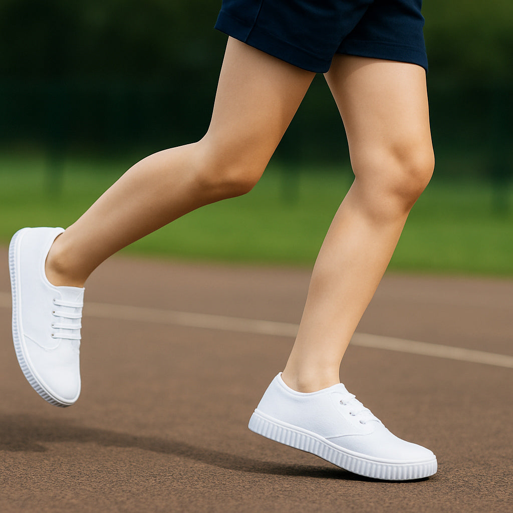 Canvas Pumps Boys Girls Unisex White Canvas Slip On Elastic Dance School PE Sports Trainers