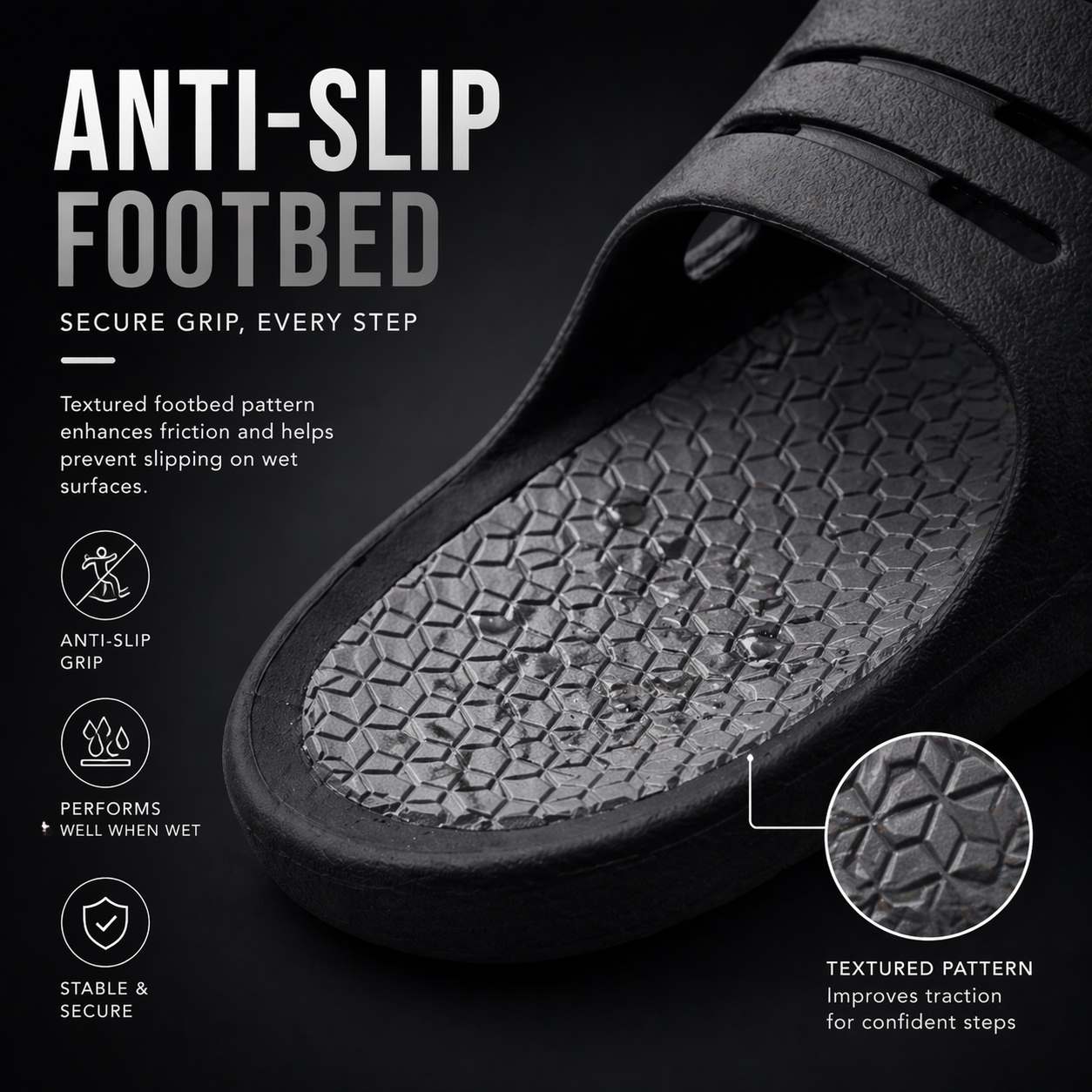 Mens Sliders Lightweight Slip On Pool Slides Bathroom Shower EVA Slippers Backless Beach Flip Flops Sports Leisure Mule Sandals