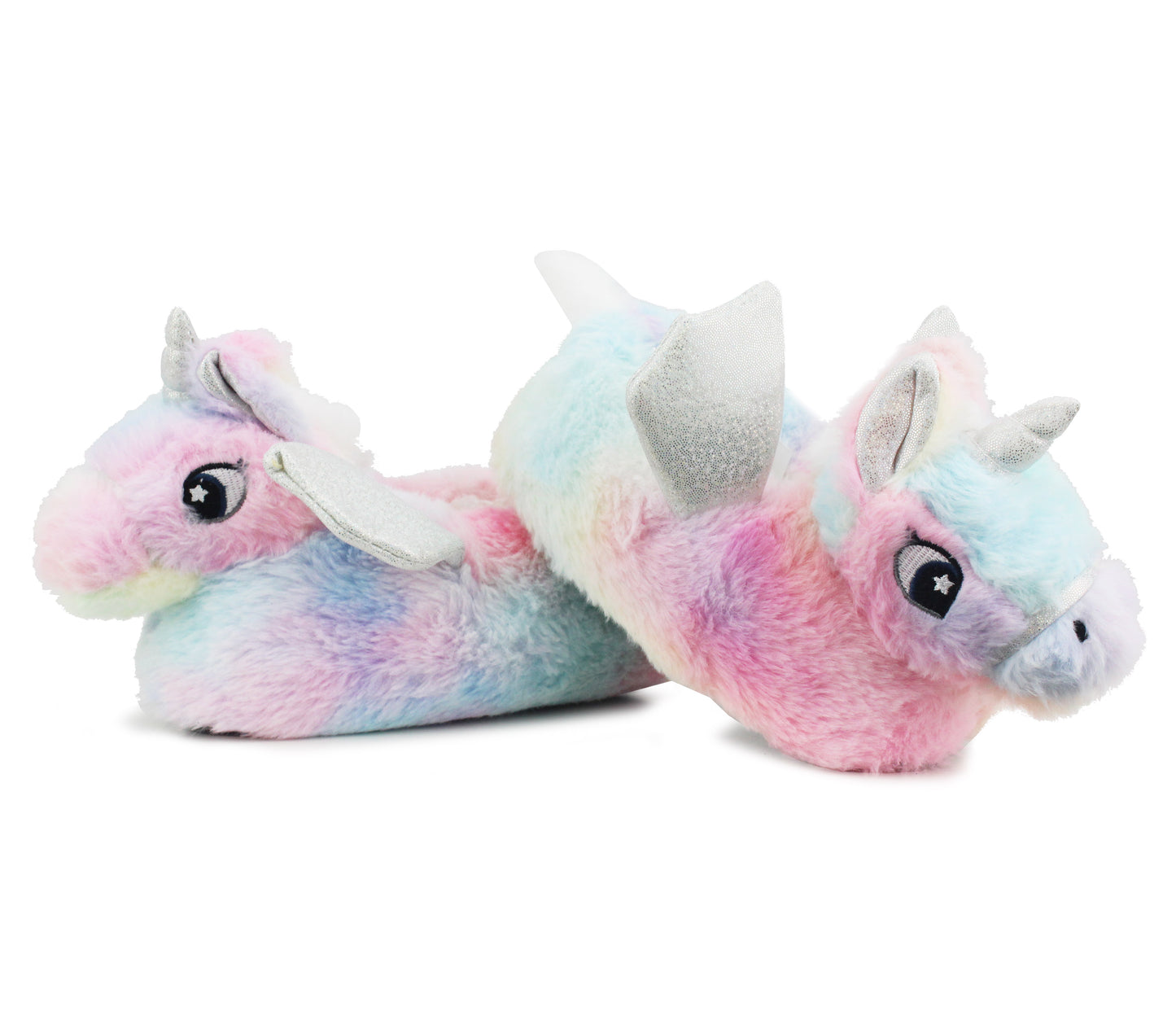 Girls Unicorn Novelty Plush Fluffy Faux Fur Slippers Kids - Youth sizes
