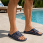 Mens Sliders Lightweight Slip On Pool Slides Bathroom Shower EVA Slippers Backless Beach Flip Flops Sports Leisure Mule Sandals