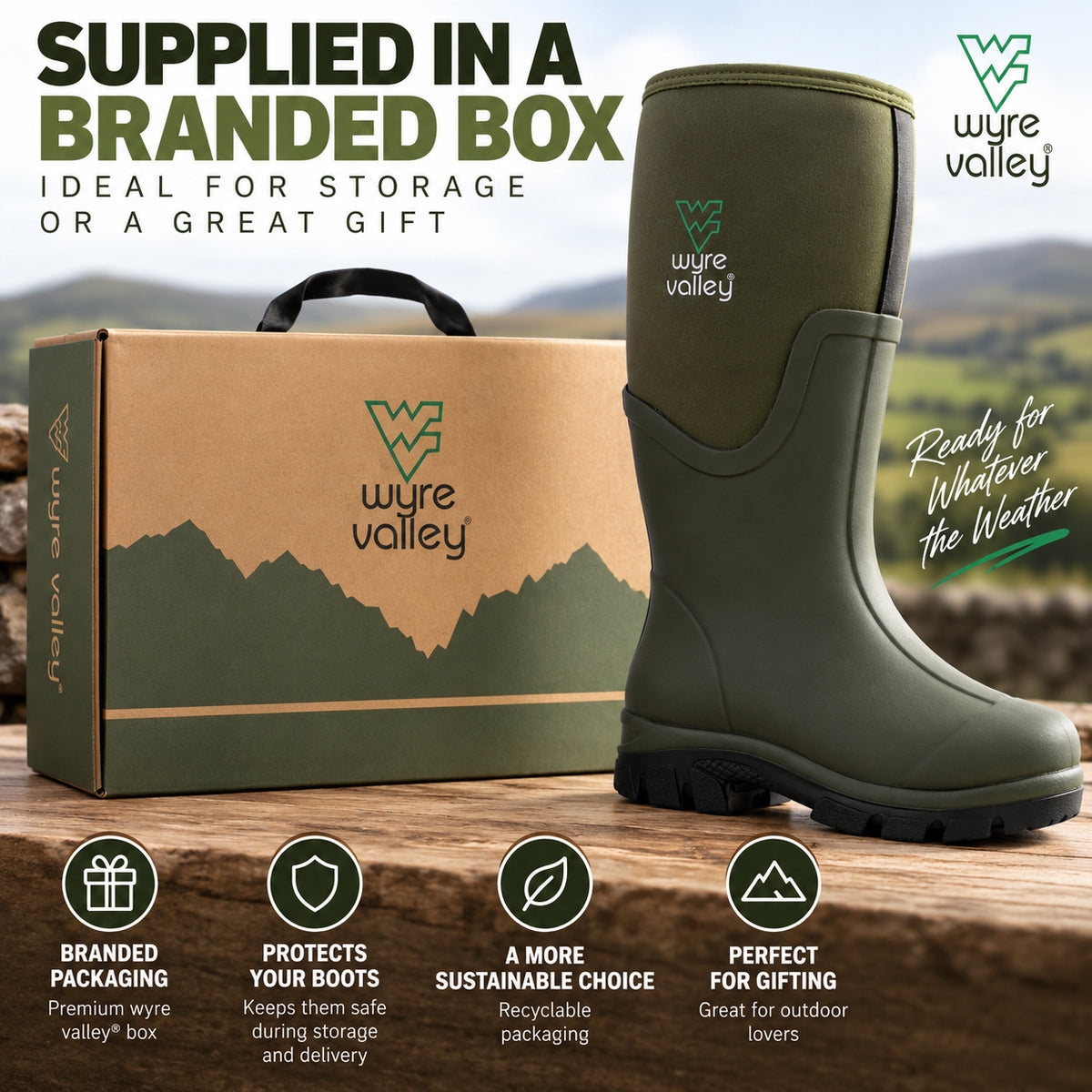 Mens Waterproof Neoprene Wellies Rubber Wellingtons Mucker Yard Rainboots