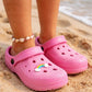 Girls Lightweight Clogs Kids Adjustable Garden EVA Glitter Charm Slippers Slip On Beach Sandals Water Shoes Leisure Pool Slides