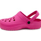 Womens Garden Clogs Adjustable Strap Lightweight Breathable Slip On Sandals Ladies Summer EVA Slipper Mule Pool Slides Shower Sandal Fuchsia