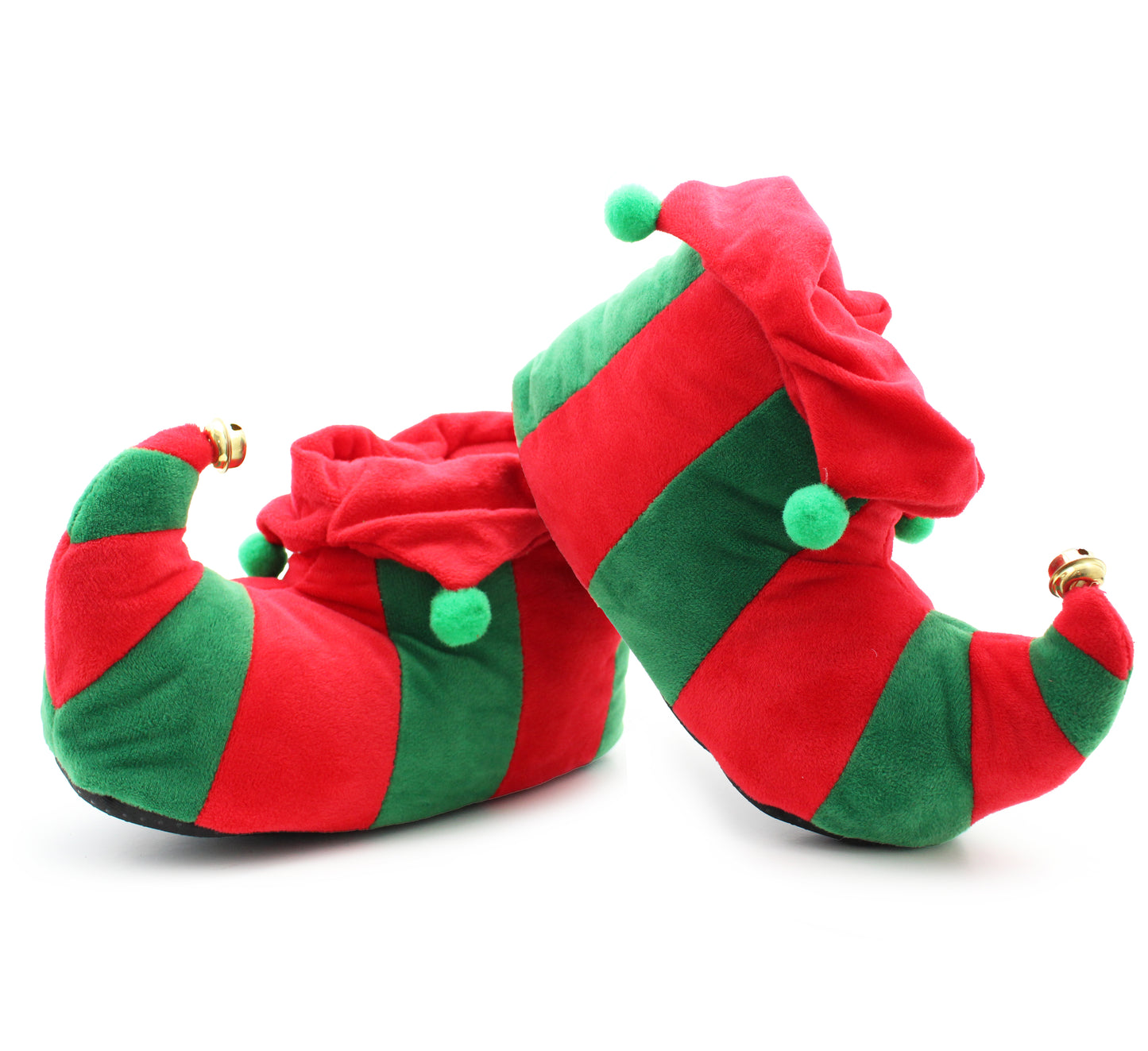 Womens Elf Slippers Novelty Christmas Jingle Bells Ladies Plush Slip On Fancy Dress Festive Costume House Shoes