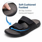 Mens Double Strap Sandals Backless Slip-On Comfort Slides Casual Flat Touch Fasten Summer Walking Footwear Sandal