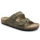 Mens Double Buckle Sandals Adjustable Cork Footbed Slip On Summer Slides