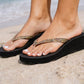 Womens Wedge Flip Flops Ladies Slip On Toe Post Platform Sandals Summer Fashion Wedge Heel Thong Strap Slides
