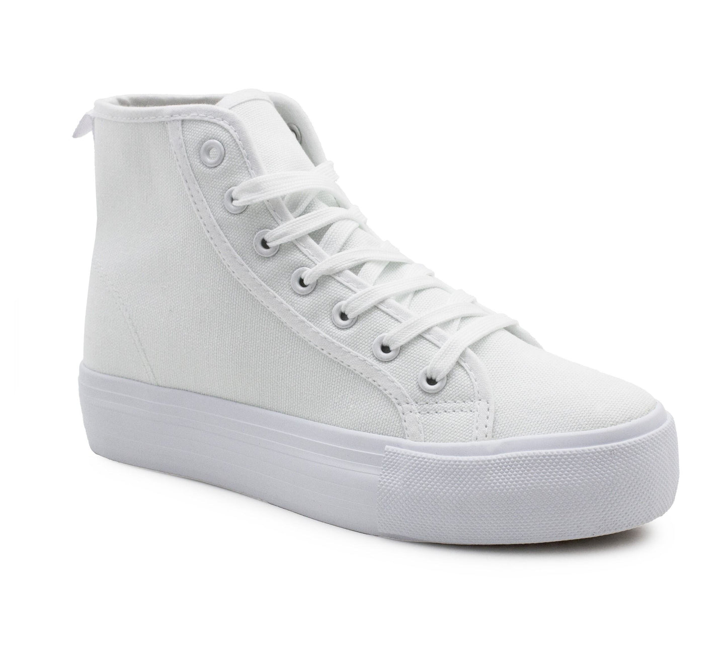 Womens Platform High Top Trainers Canvas Lace Up Sneakers Ladies Chunky Sole Casual Fashion Pumps