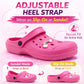 Girls Lightweight Clogs Kids Adjustable Garden EVA Glitter Charm Slippers Slip On Beach Sandals Water Shoes Leisure Pool Slides