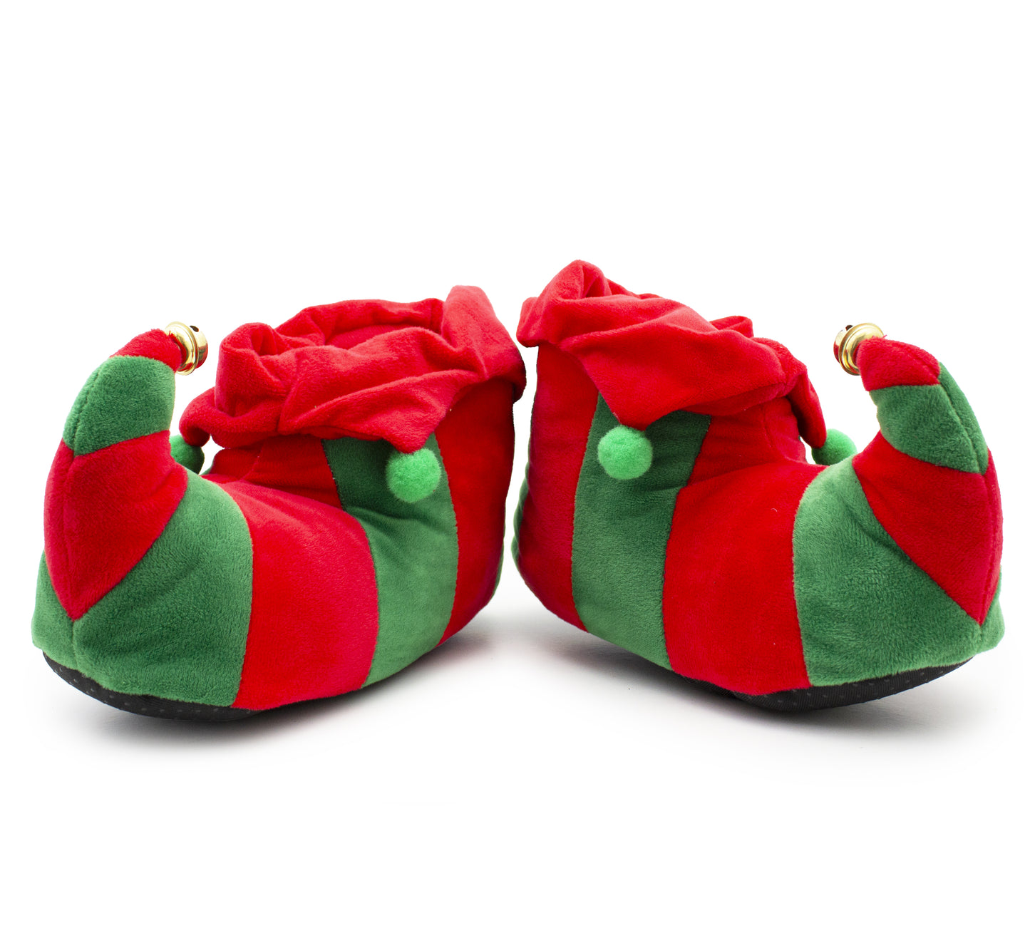 Mens Elf Christmas Slippers Jingle Bells Plush Novelty Slippers Slip On Fancy Dress Fun Festive Costume House Shoes