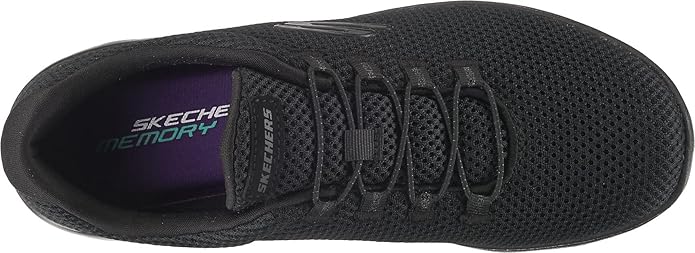 Skechers 12985 Summits Womens Memory Foam Lightweight Trainers Ladies Sneakers Black Mesh