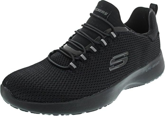 Skechers Mens Dynamight 58360 Trainers Lightweight Memory Foam Sneakers Black/Black Mesh