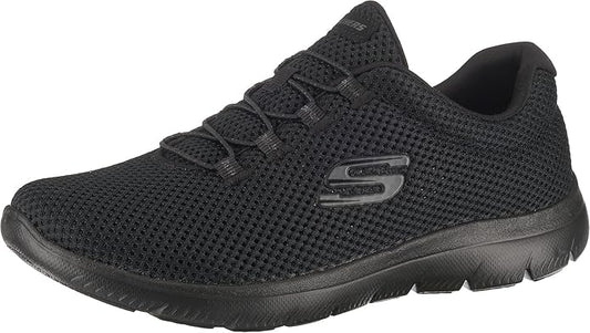 Skechers 12985 Summits Womens Memory Foam Lightweight Trainers Ladies Sneakers Black Mesh