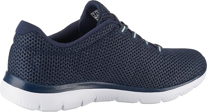 Skechers 12985 Summits Womens Memory Foam Lightweight Trainers Ladies Sneakers Navy Mesh White Trim