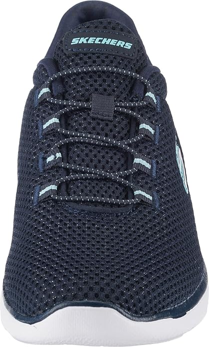 Skechers 12985 Summits Womens Memory Foam Lightweight Trainers Ladies Sneakers Navy Mesh White Trim