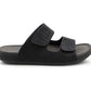 Mens Double Strap Sandals Backless Slip-On Comfort Slides Casual Flat Touch Fasten Summer Walking Footwear Sandal