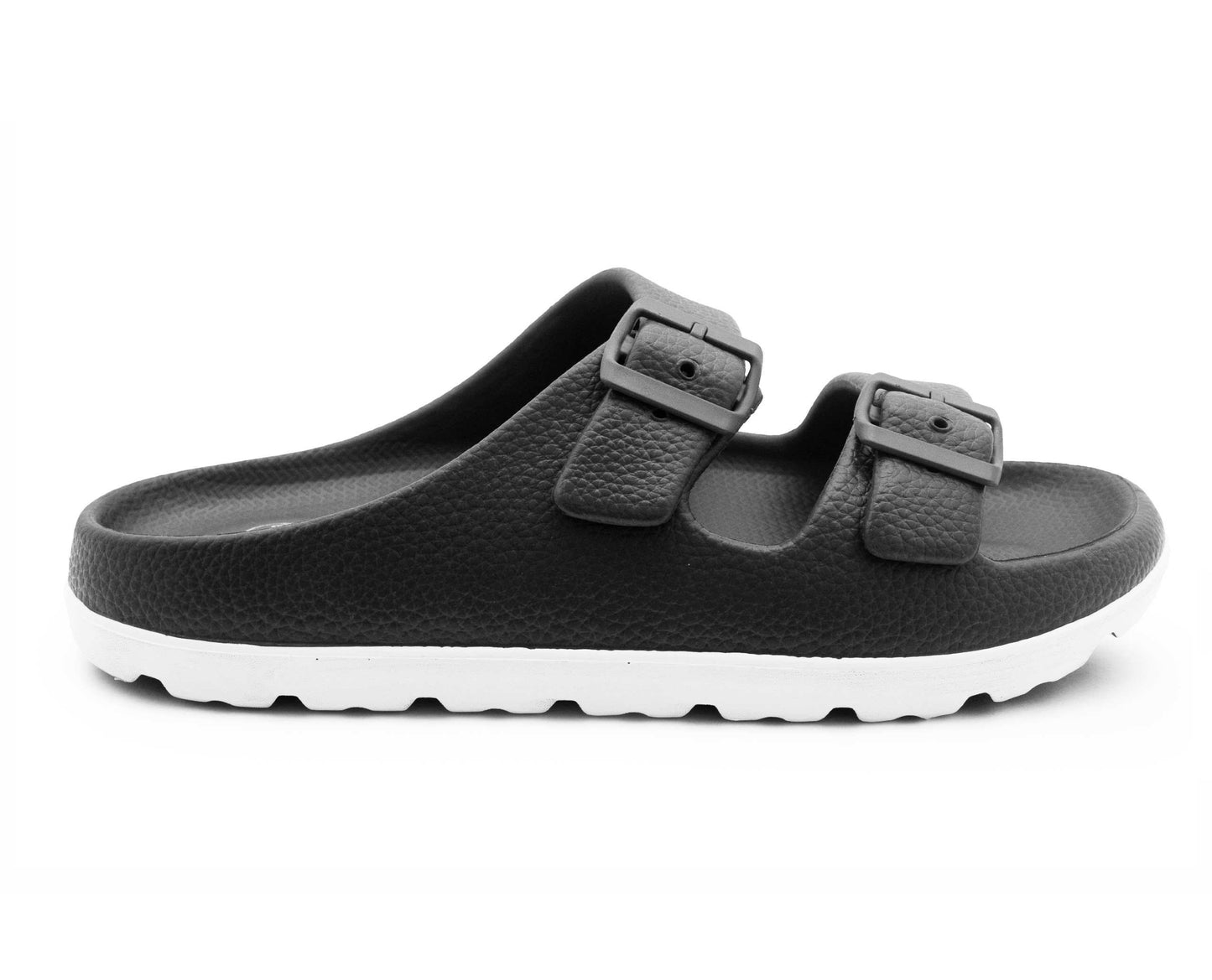 Mens Slide Sandals Lightweight EVA Backless Slip On Adjustable Buckle Straps Pool Sliders Beach Flip Flops Mule Sandals