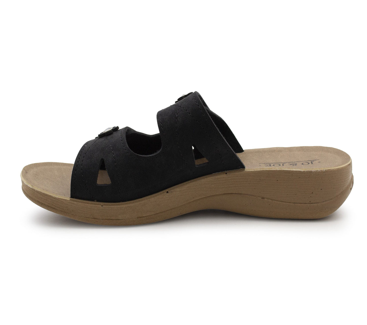 Womens Backless Sandals Touch Fasten Slip On Low Wedge Open Toe Mules Summer Fashion Beach Slides Flip Flops