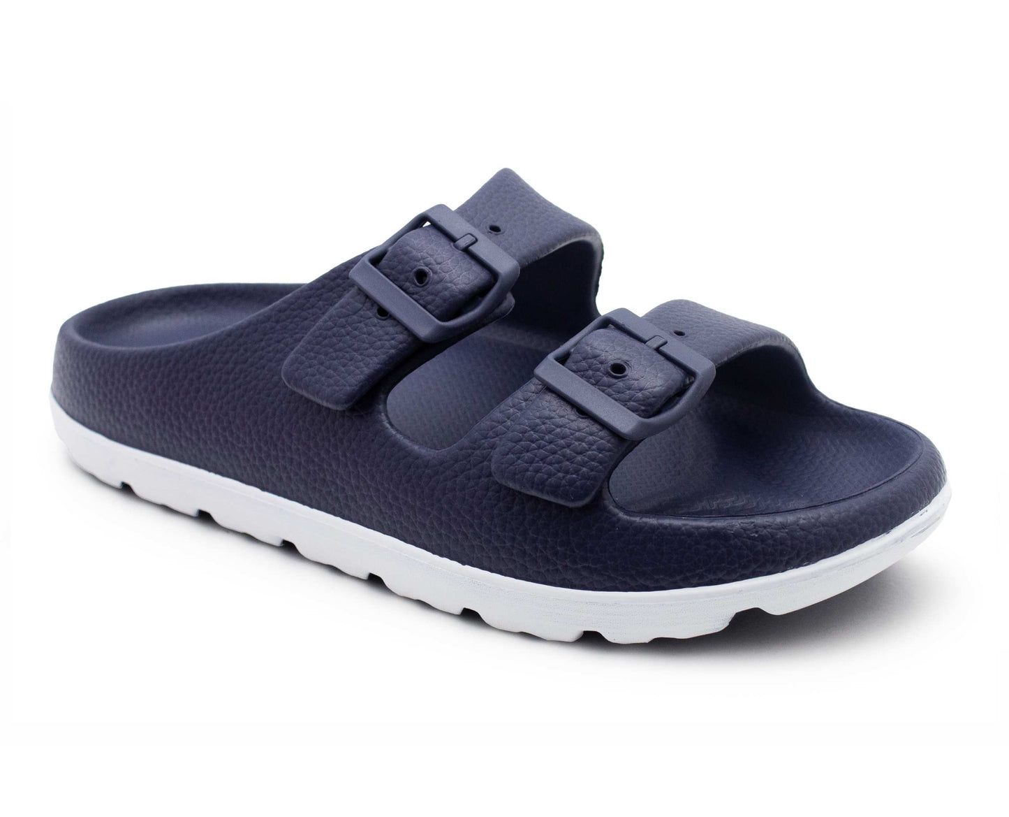 Mens Slide Sandals Lightweight EVA Backless Slip On Adjustable Buckle Straps Pool Sliders Beach Flip Flops Mule Sandals