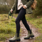 Womens Waterproof Wellies Platform Ankle Boots Chunky Sole Wellingtons Ladies Slip On Short Fashion Wellie Chelsea Rain Boots