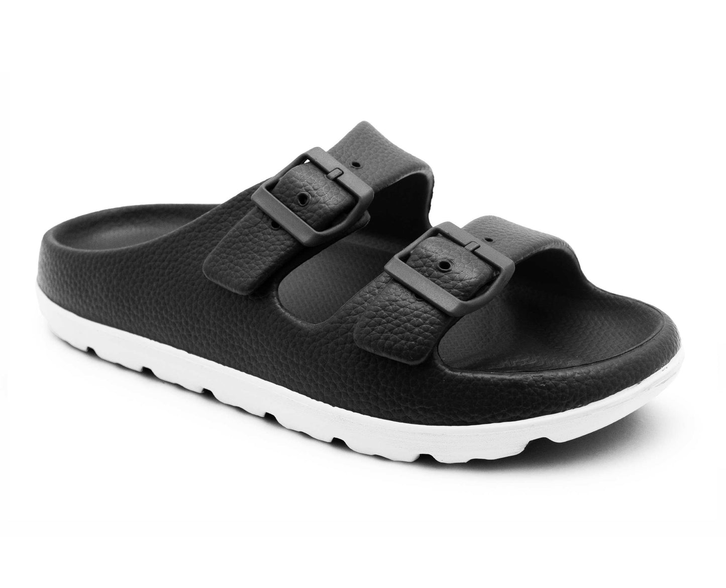 Mens Slide Sandals Lightweight EVA Backless Slip On Adjustable Buckle Straps Pool Sliders Beach Flip Flops Mule Sandals