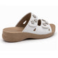 Womens Backless Sandals Touch Fasten Slip On Low Wedge Open Toe Mules Summer Fashion Beach Slides Flip Flops