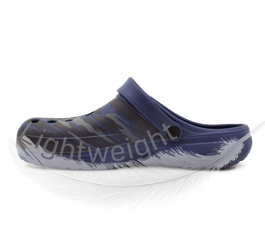 Mens Clogs Lightweight EVA Garden Breathable Slip On Beach Hospital Nurse Kitchen Water Shoes Mules House Shoes Sandals Navy Camo