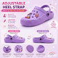 Girls Lightweight Clogs Kids Adjustable Garden EVA Glitter Charm Slippers Slip On Beach Sandals Water Shoes Leisure Pool Slides