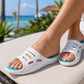 Womens Sliders Lightweight Slip On Pool Slides Ladies Bathroom Shower Spa EVA Slippers Backless Beach Flip Flops Leisure Mule Sandals