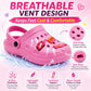 Girls Lightweight Clogs Kids Adjustable Garden EVA Glitter Charm Slippers Slip On Beach Sandals Water Shoes Leisure Pool Slides
