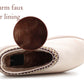 Womens Warm Lined Slippers Faux Fur Platform Sole Chunky Slip On Backless Winter House Shoes