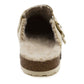 Womens Winter Beige Slippers Faux Fur Lined Suede Clogs Slip On Adjustable Buckle Cork Footbed Backless Mules Ladies Casual Slippers