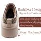 Womens Warm Lined Slippers Faux Fur Platform Sole Chunky Slip On Backless Winter House Shoes