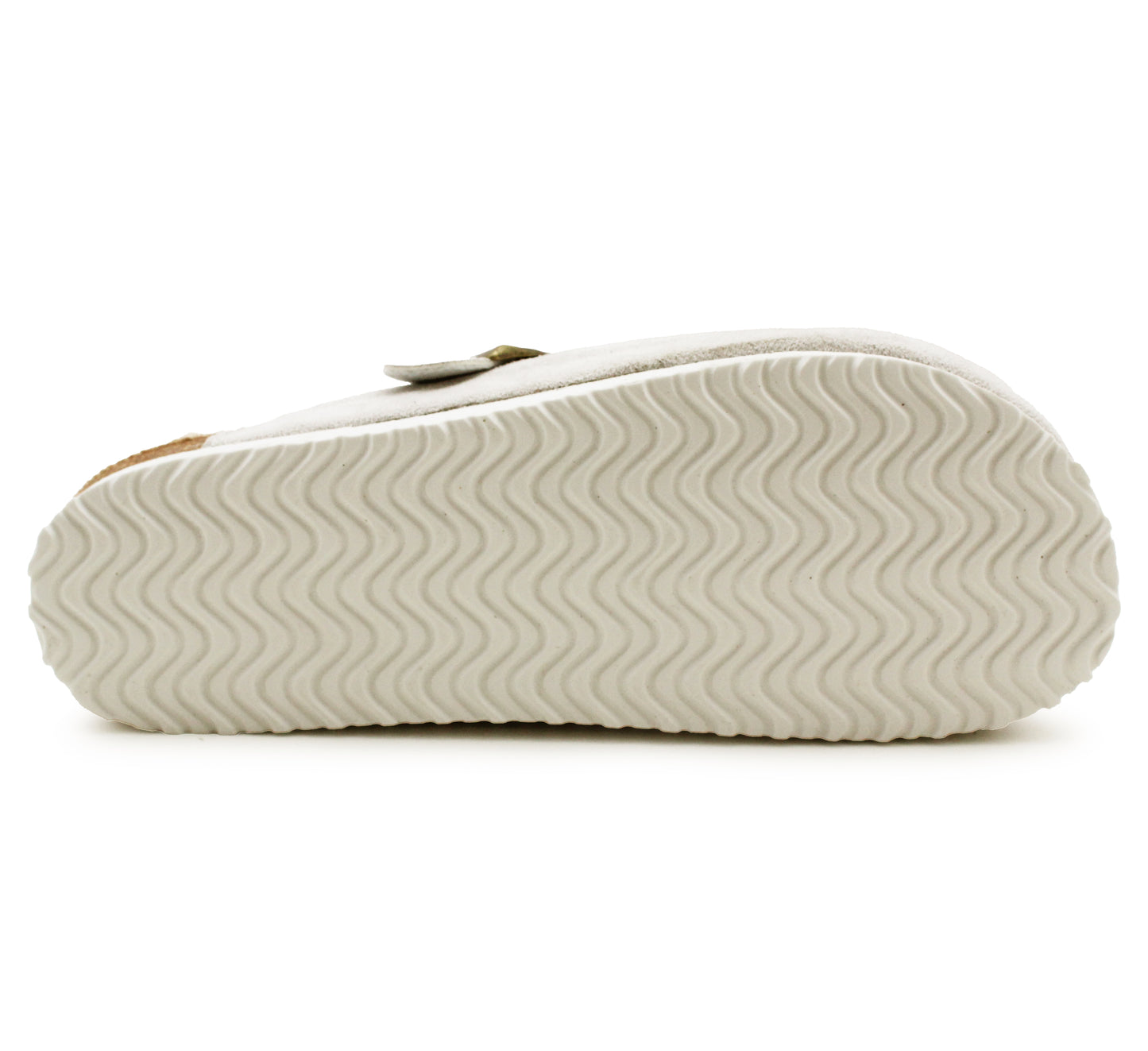 Womens Winter Beige Slippers Faux Fur Lined Suede Clogs Slip On Adjustable Buckle Cork Footbed Backless Mules Ladies Casual Slippers