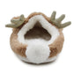 Womens Reindeer Beige Novelty Slippers Character Plush Festive Fun Christmas Slipper Mules