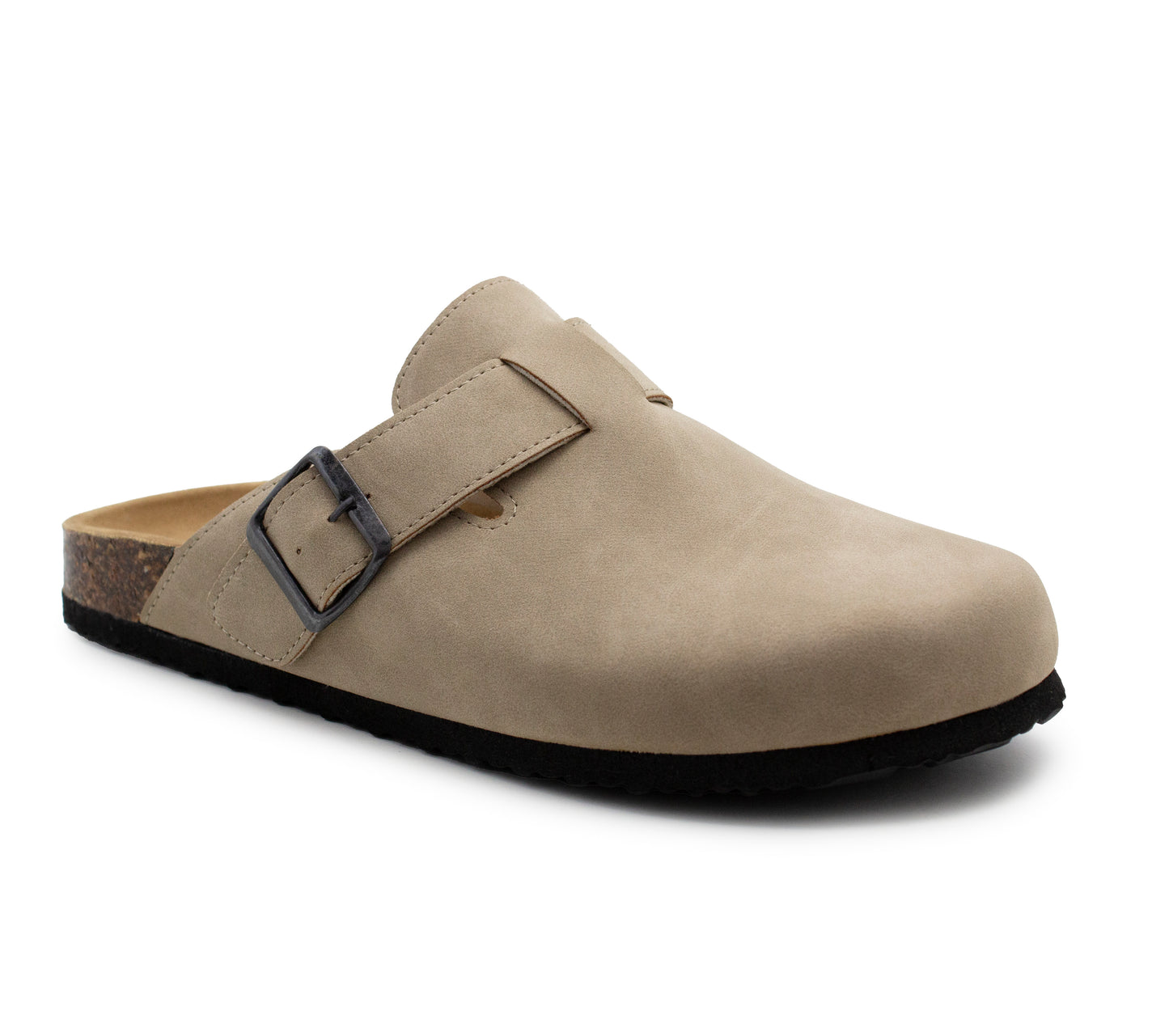 Mens Faux Suede Clogs Slip On Backless Cork Sole Arch Support Casual Slippers