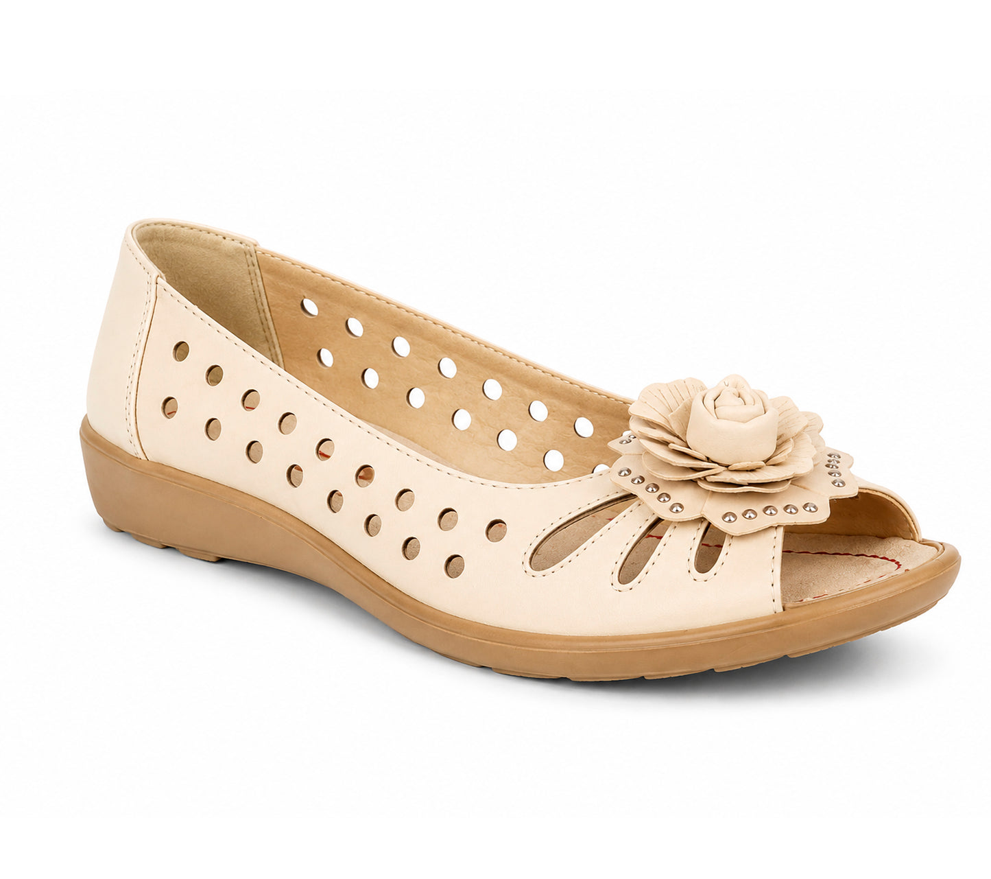 Womens Fashion sandals Slip On Open Peep Toe Pumps Ladies Leather sock Flower Summer Shoes