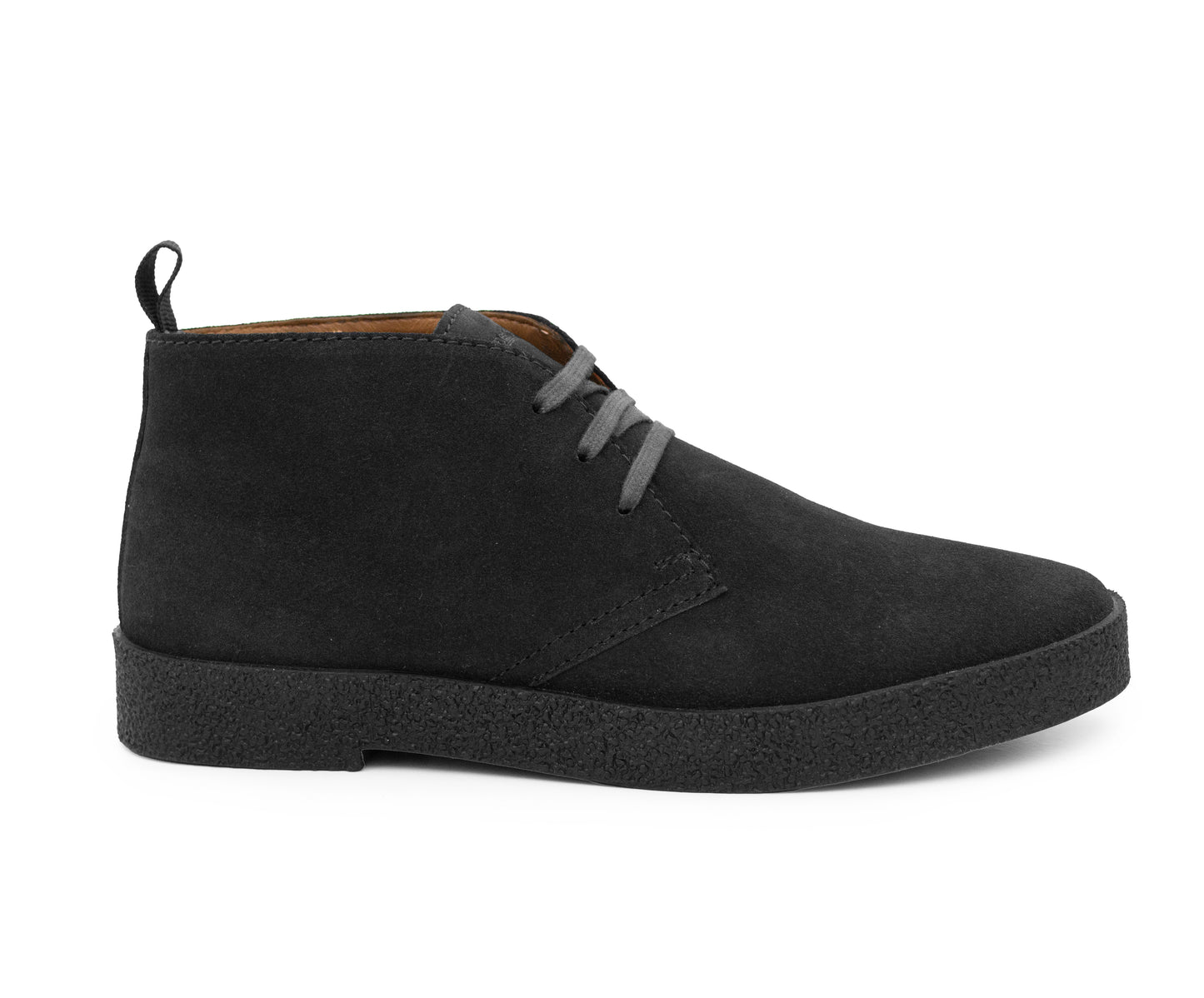 Mens Black Suede Desert Boots Smart Casual Lace-Up Chukka Boots with Rubber Sole