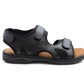 JOHN Mens Black Leather Hiking Sandals