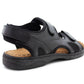 JOHN Mens Black Leather Hiking Sandals