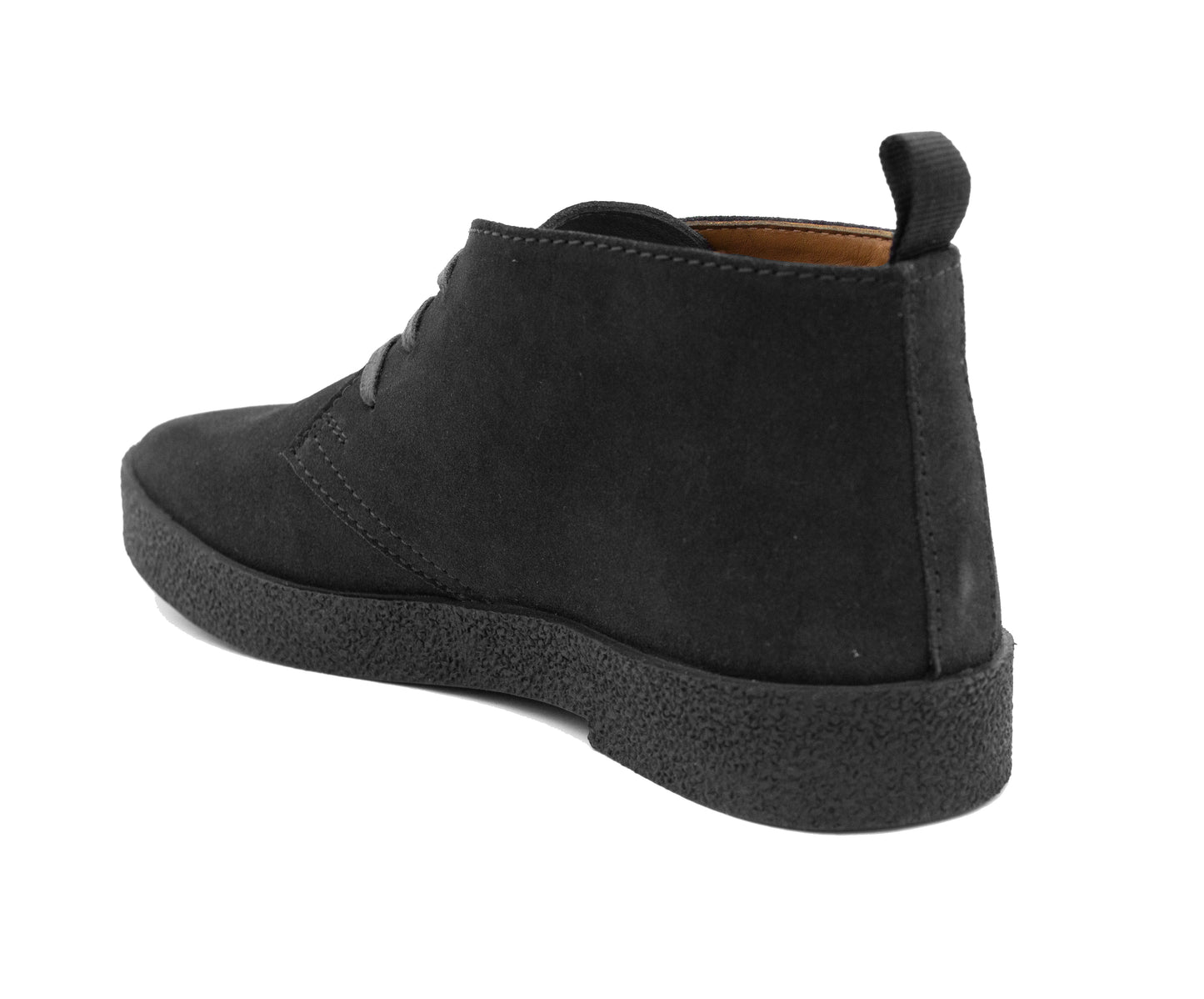 Mens Black Suede Desert Boots Smart Casual Lace-Up Chukka Boots with Rubber Sole