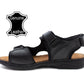 JOHN Mens Black Leather Hiking Sandals